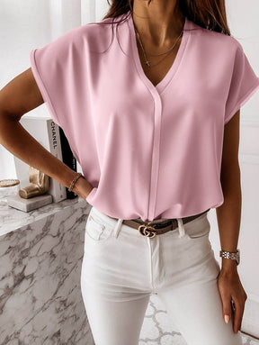Camiseta Feminina Verão com Gola V®