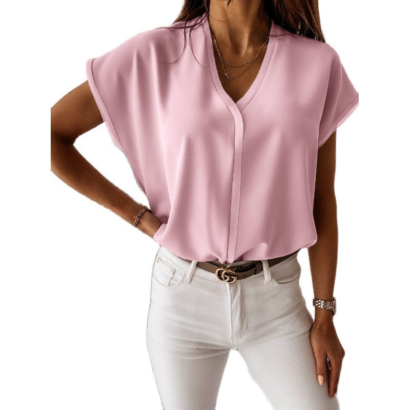 Camiseta Feminina Verão com Gola V®