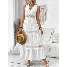 Vestido Longo Branco com Decote em V®